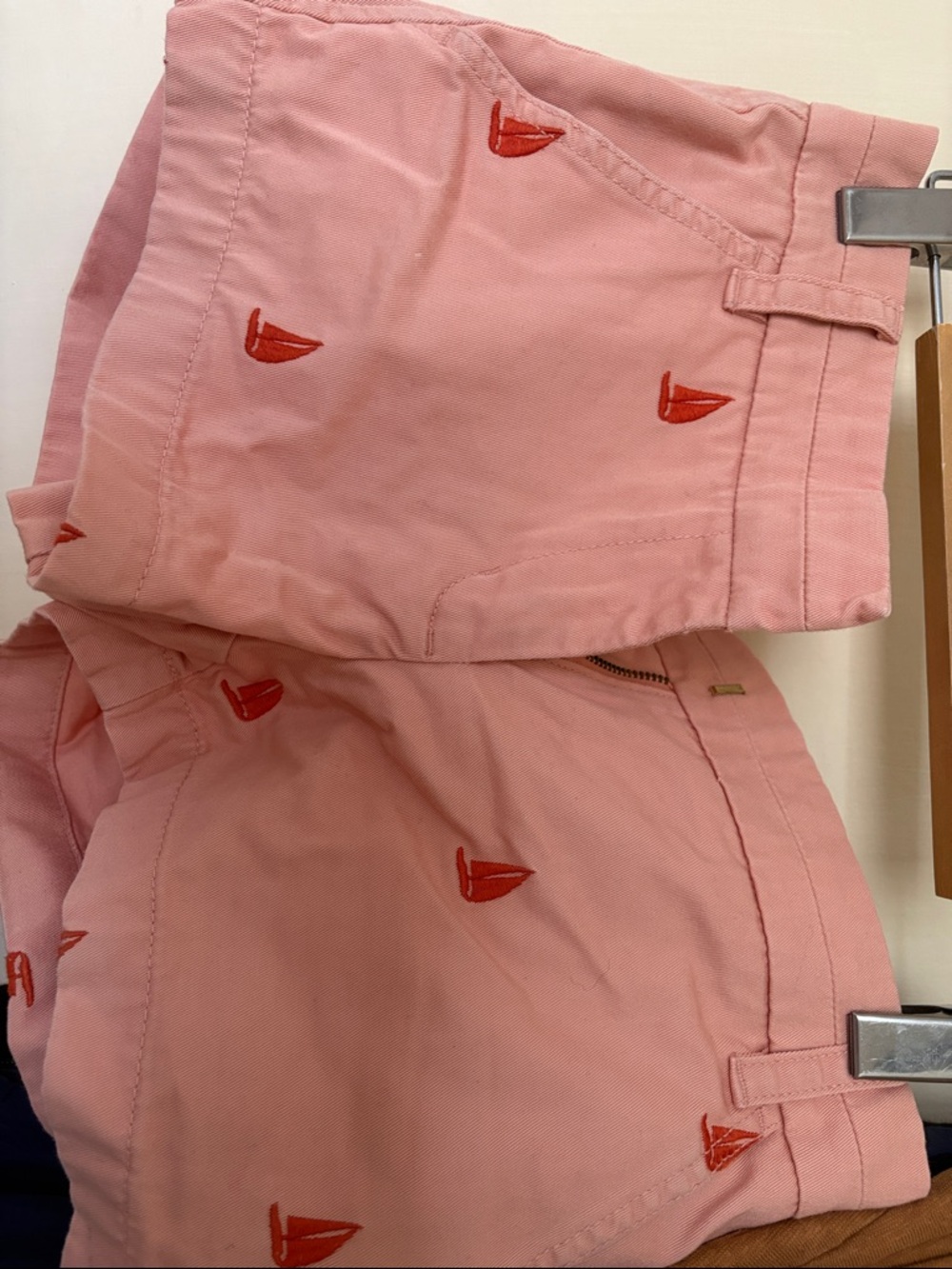 J Crew Girls' Pink Sailboat Embroidered Shorts